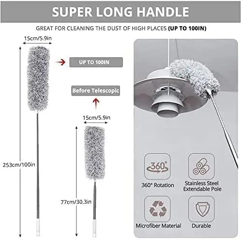 Extendable 100-Inch Microfiber Ceiling Duster