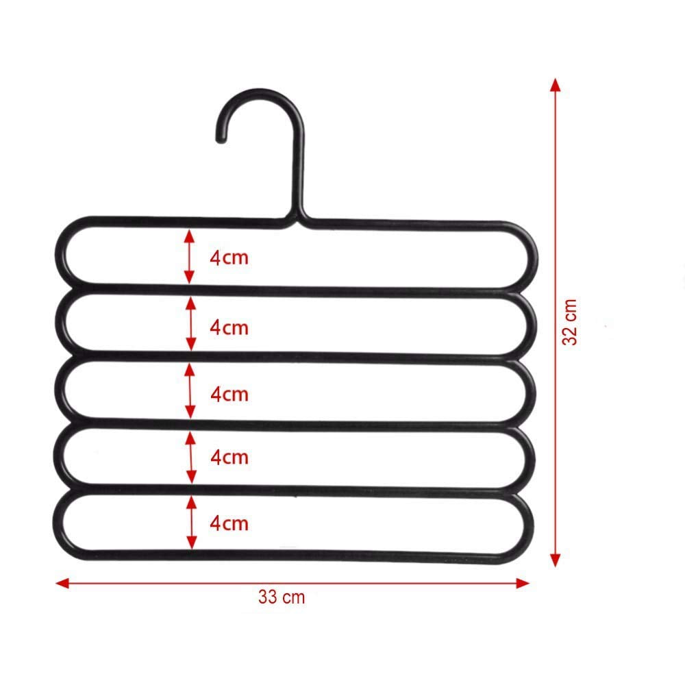 5-Layer Space-Saving Trouser Hanger Pack of 5