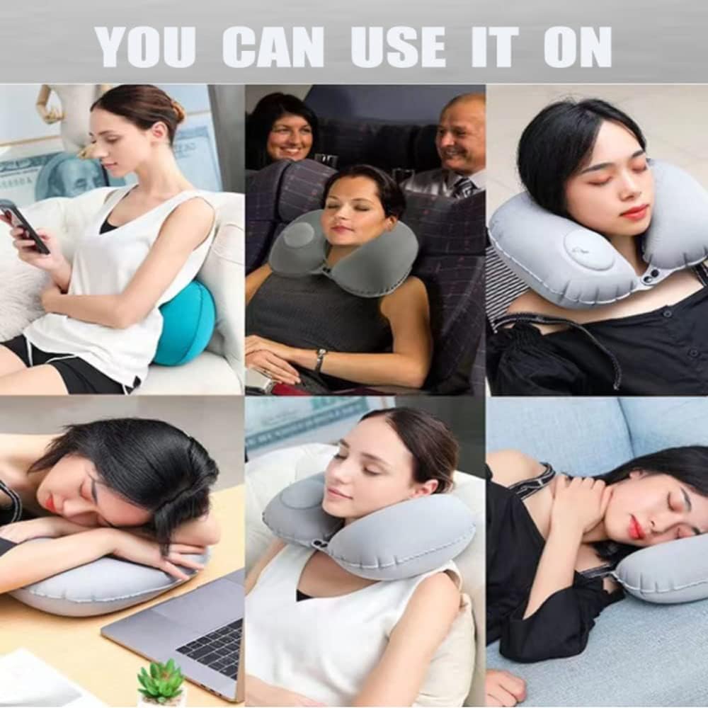 Inflatable Travel Neck Support Pillow Pack of 2