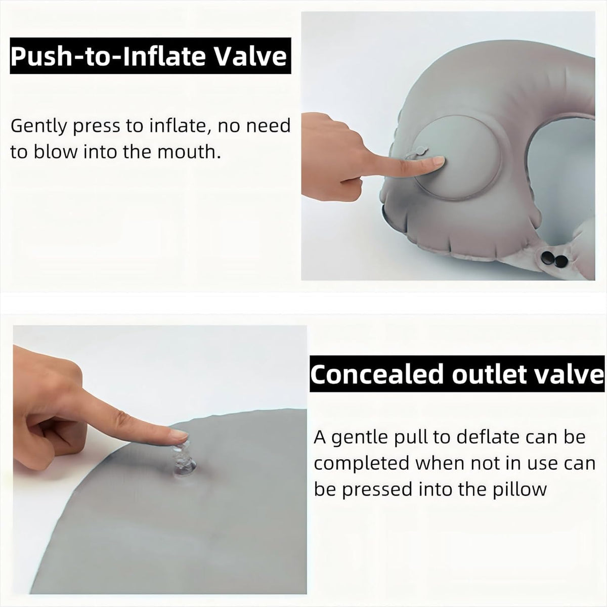 Inflatable Travel Neck Support Pillow Pack of 2