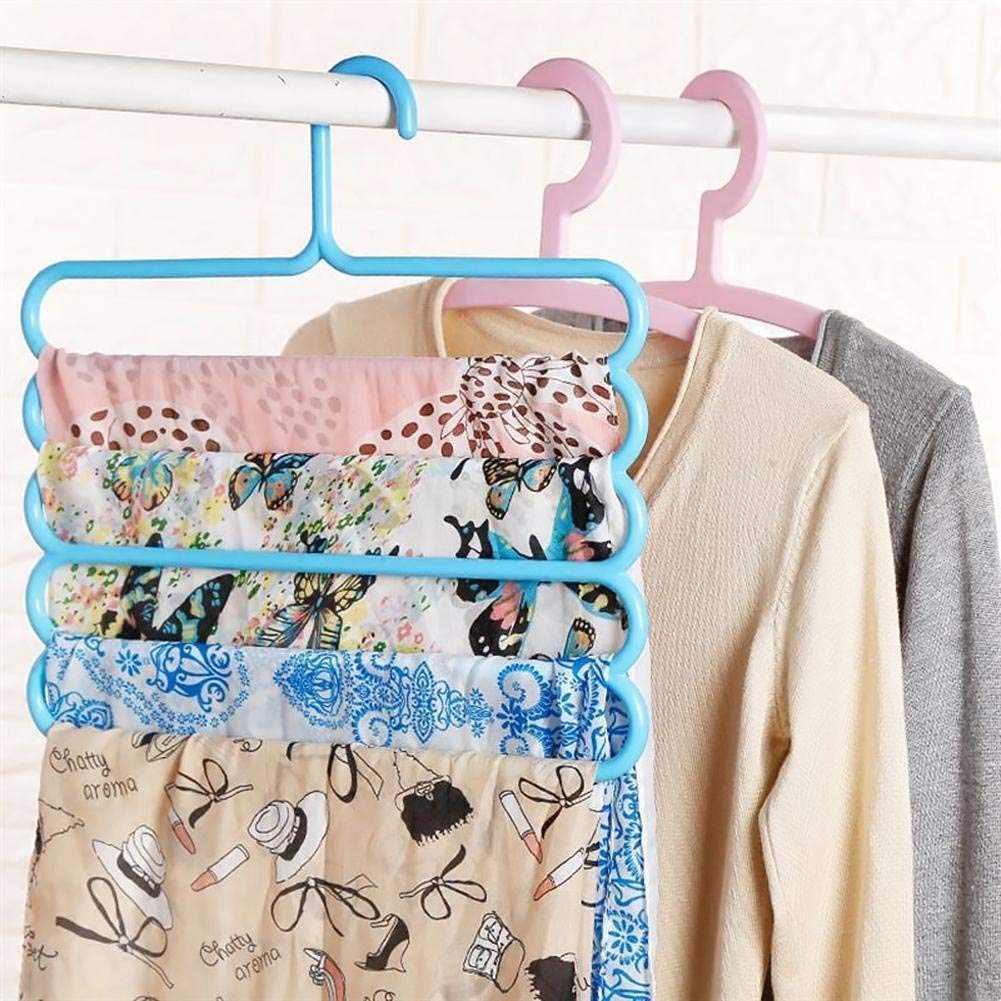 5-Layer Space-Saving Trouser Hanger Pack of 2