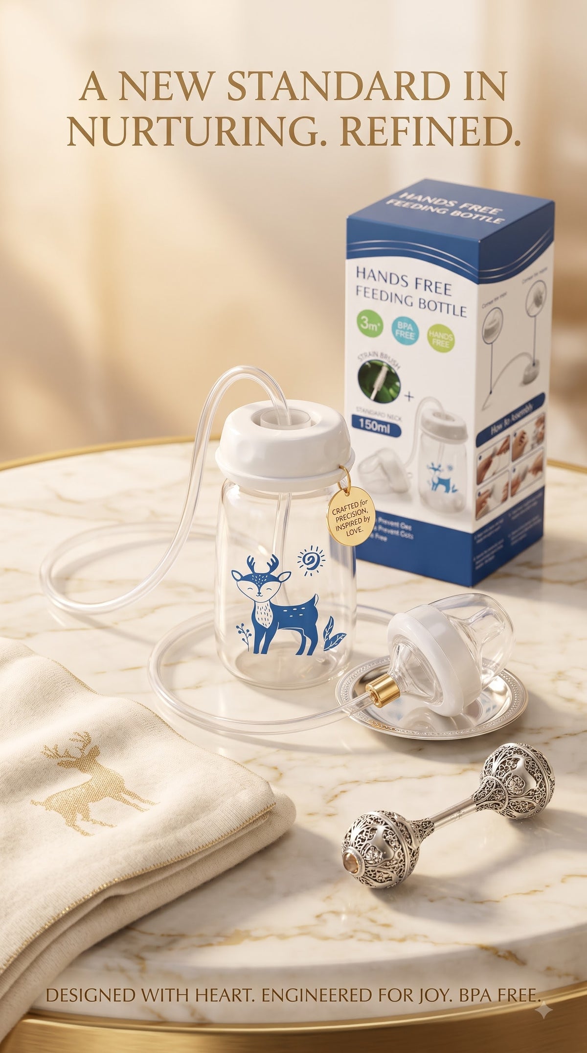 Nexhomes GlideSip 360° Anti-Colic Feeding Bottle
